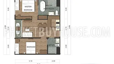 KAR6170: New apartments with 2 bedrooms and sea view in a complex on Karon. Fotoğraf #2