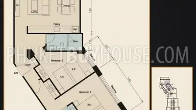 SUR6189: Apartments with a Unique Design and Two Bedrooms in a New Project in Surin area. Photo #3