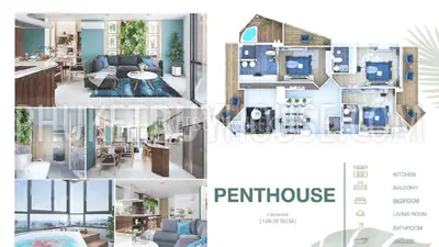 BAN6441: Three Bedroom Penthouse with Seaview in Bang Tao. Fotoğraf #2