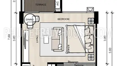 NAT6476: New Condo within 50 meters to Nai Thon Beach. Good for Residence & Investments. Photo #40