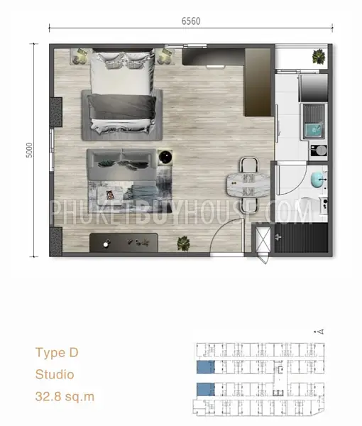 NAY6455: Freehold Studio in the New Condominium in Nai Yang Beach. Photo #9