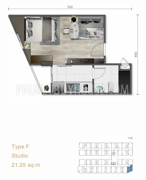 NAY6455: Freehold Studio in the New Condominium in Nai Yang Beach. Photo #10