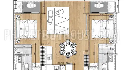 BAN6536: 2 Bedroom Apartment for Sale in Bang Tao. Fotoğraf #4
