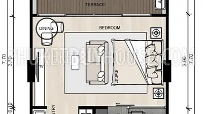 NAT6551: One-Bedroom Apartment in Nai Thon. Photo #35