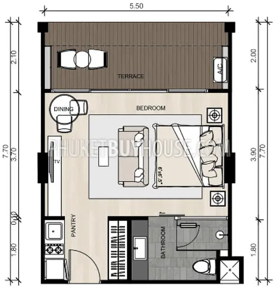 NAT6551: One-Bedroom Apartment in Nai Thon. Photo #35