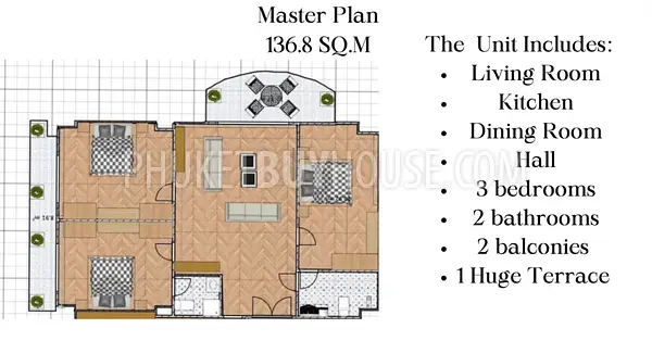 PHU21991: Huge 3 Bedroom apartments in Phuket Town. Photo #11