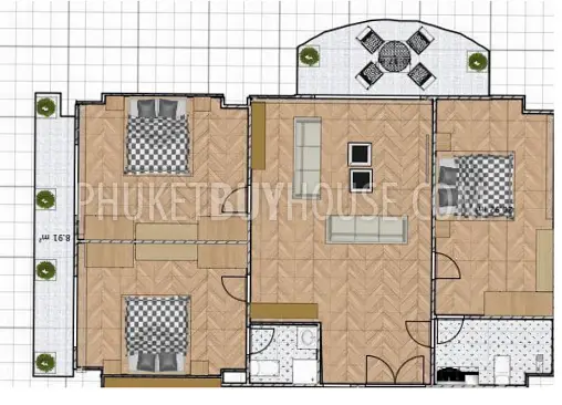PHU21991: Huge 3 Bedroom apartments in Phuket Town. Photo #12