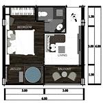 KAM5103: 卡马拉35平方米的新工作室，带按摩浴缸和阳台。现代公寓。投资回报。. Thumbnail #4