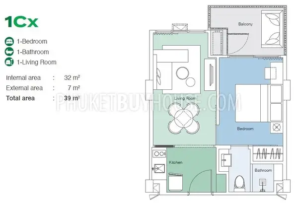 LAG7020: 1-Bedroom Apartment Close to Bang Tao Beach. Photo #1