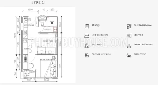 BAN22001: Modern Elegance: Chic 1-Bedroom Apartment For Sale in Bang Tao. Photo #8