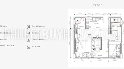 BAN22002: Elegance Redefined: Exquisite 2-Bedroom Residence For Sale In Bang Tao. Fotoğraf #8