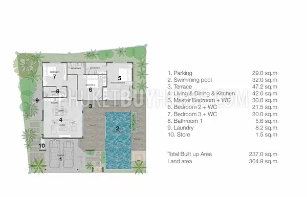 RAW6602: Tropical Villa with Pool in Rawai. Photo #13