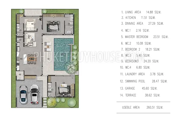 KOH22044: Astonishing 3BR/4Bath Villa with Private Pool in Ko Kaeo. 照片 #18