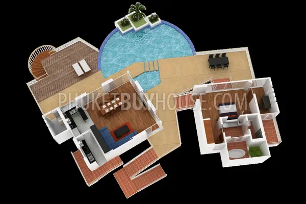 KAM6637: 4 bedroom Villa with Pool in Kamala area. Photo #43