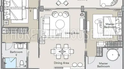 LAG22067: Eclipsing 2 Bedroom Penthouse with Ocean views in Bang Tao. Fotoğraf #16