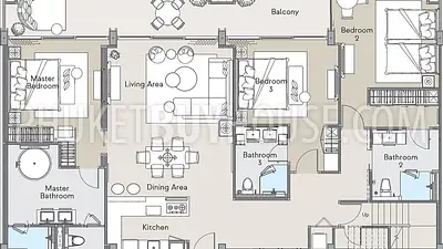 LAG22068: Astonishing 3 Bedroom Penthouse with Ocean views in Bang Tao For Sale. Fotoğraf #16