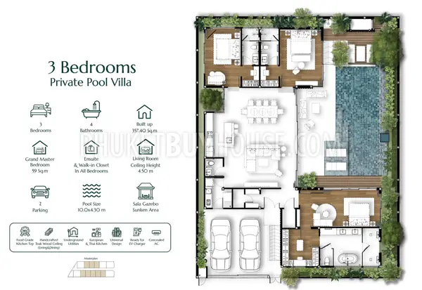 CHE22058: Inviting 3 Bedroom Villa for Sale Near Bang Tao Beach. Photo #5