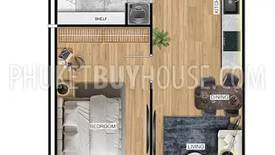 BAN22064: One Bedroom Unique Apartment For Sale Minutes Away from Bang Tao Beach. Fotoğraf #15