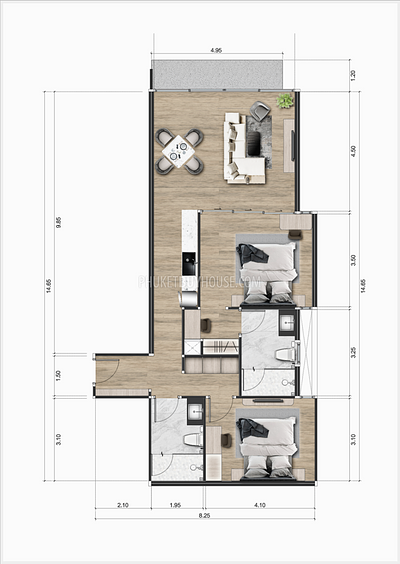 PAT22105: Ограниченное Предложение Уникальной Квартиры с 2 спальнями на Патонге. Фото #14