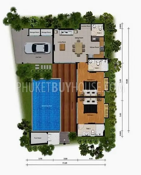 BAN6752: Villa for 2 bedrooms in Bang Tao area. Photo #7