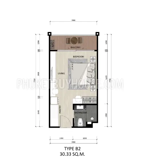 NAT7232: Cosy Studio in Nai Thon. Photo #11