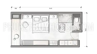 KAM6183: Studio in a New Huge Project 180 Meters from Kamala Beach. Photo #6