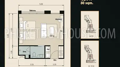 SUR22171: Exquisite Studio Apartment for Sale in Surin, Phuket. 照片 #19