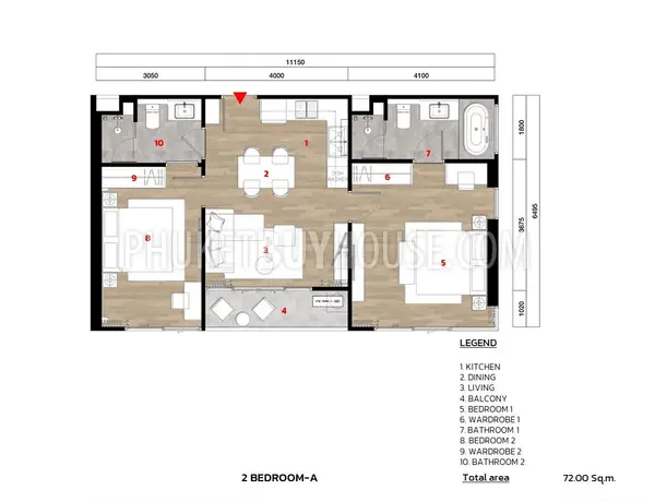 BAN22198: Two-Bedroom Apartment in Bang Tao Complex For Sale . Photo #7