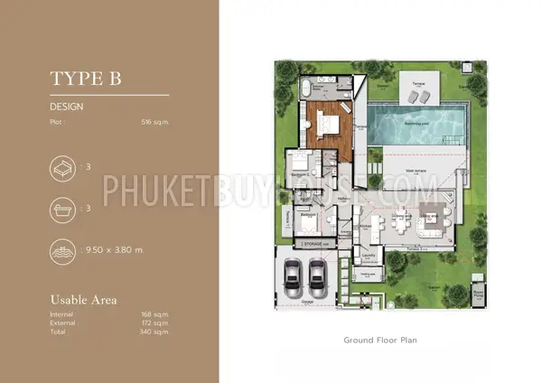 TAL22204: Zen-Style 3 Bedroom Villas from a Known Developer in Thalang, Phuket For Sale. Photo #7
