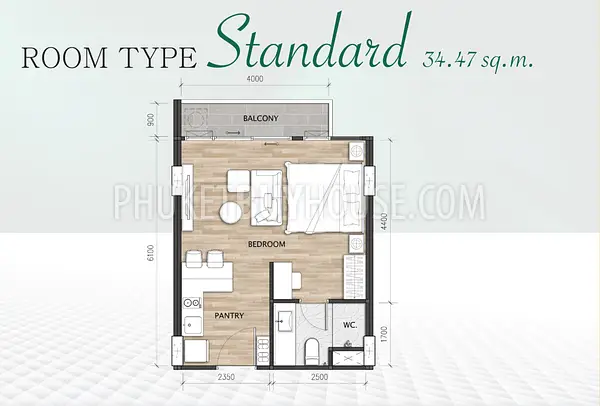 BAN7159: Studio with Garden View in Bang Tao. Fotoğraf #10