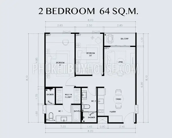 BAN21806: Two Bedroom Apartment in Beachfront Complex in Bang Tao. Photo #3