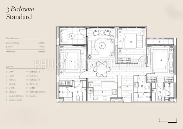 BAN22230: Seaside Three Bedroom Condo: Your Chic Oasis near Bang Tao Beach. Photo #7