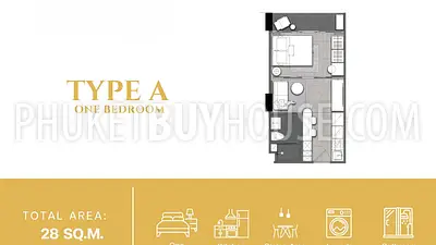 CHA22253: Однокомнатная Квартира с Уникальной Атмосферой в Новом Кондо на Чалонг на Продажу. Фото #4