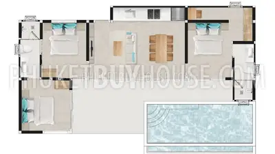 EAS6918: 3 bedroom Villa with Sea view in Pa Klok area. Photo #5