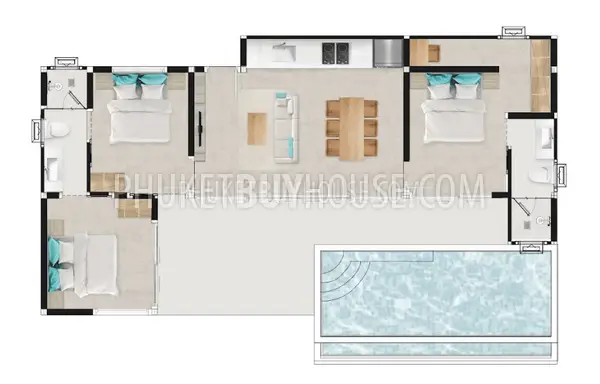 EAS6918: Вилла на 3 спальни с Видом на Море в районе Па Клок. Фото #5