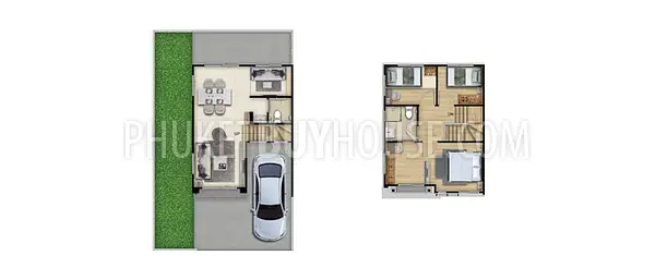 CHA22267: Bali-Inspired Two-Story Townhome Near King Power Phuket, Chalong. Photo #3