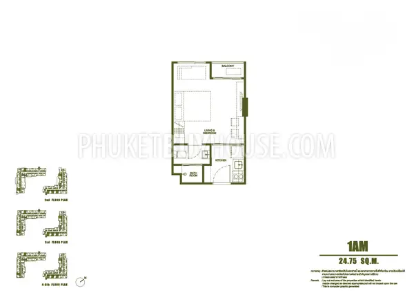 PHU22237: Cozy Studio with Stunning Mountain View in Phuket Town. Fotoğraf #9