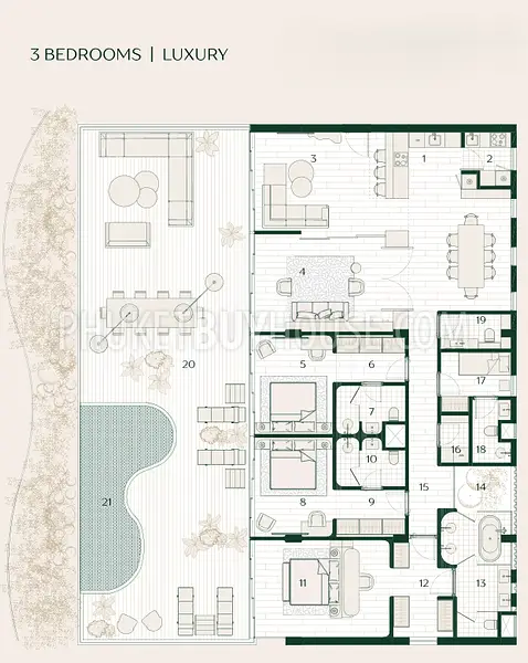 LAY22054: Layan's Self-Sufficient Mini-City: Three Bedroom Luxury Apartment For Sale. Photo #2