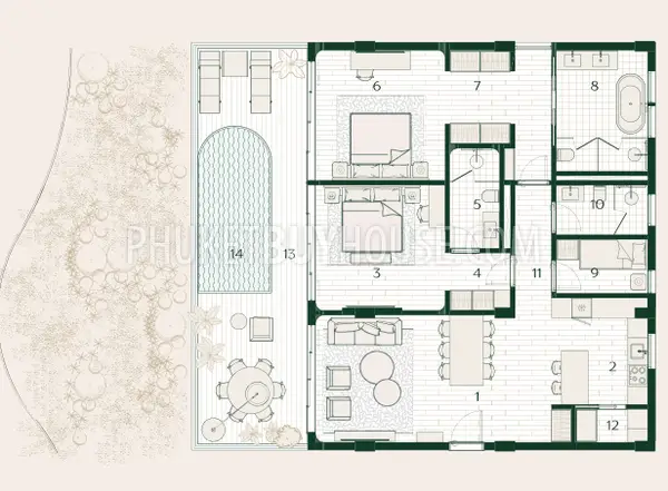 LAY22052: Luxury Two Bedroom Apartment For Sale in Modern Oasis in Layan:. Photo #20