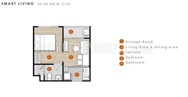 PHU22242: Modern Living in the Heart of Historic Phuket with One Bedroom Apartments. Fotoğraf #2
